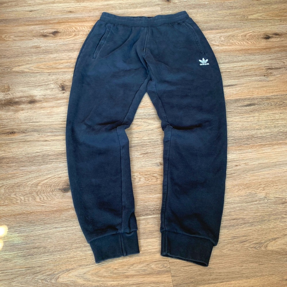 Adidas Originals Mens Trefoil Fleece Jogger Sweatpants in Black - Medium Mens